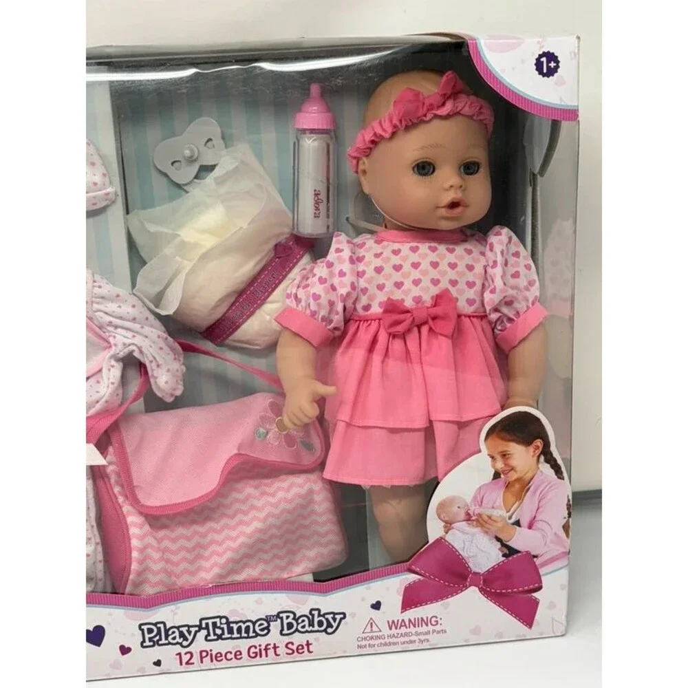 Adore play time baby 12 piece gift set doll bottle and more new open box
